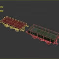 Household Toy Cargo Trucks with Red and Green Open Tops and Wheels