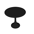 Modern Black Round Wooden Dining Table With Pedestal Base Design 3d model