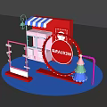 Vibrant Photo Check in Spot With Red Building BRAVIEW Sign Circular Board And Christmas Tree
