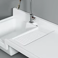 Modern Washbasin Designs in White Gray Black with Drainboard and Faucet