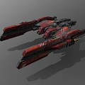 Futuristic Red Spaceship Design Featuring Advanced Engines And Wing Structures For Interstellar Missions 3d model