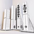 Modern Black Column Home Audio Speakers with Sleek Design and Multiple Units