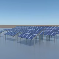 Person Standing Before Solar Panels Array With Blue Sky And Smooth Gray Surface 3d model