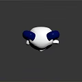 Cute Panda Themed Game Movie Character With Blue Ears Pink Overalls Dress And Big Eyes