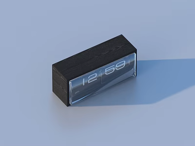 Black Wooden Digital Clock Featuring Modern Design And Clear Display For Home Use 3d model