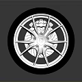 Car Wheel Rim and Tire Design Featuring Shiny Metal Details and Black Rubber