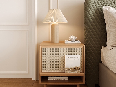 Bedside Table Lamp Rattan Bedside Table model