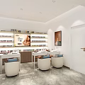 Modern Beauty Hair Salon Stylish Interior Storefront With Glass Windows Product Displays And Green Plants