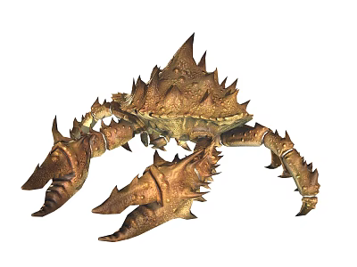 Spiky Crab With Sharp Spines On Shell And Textured Legs Exoskeleton 3d model
