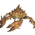 Spiky Crab With Sharp Spines On Shell And Textured Legs Exoskeleton 3d model