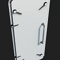 Dark Metal Door With Textured Surface Silver Handle And Secure Lock 3d model