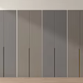 Modern Gray Wardrobe With Panel Doors And Wooden Floor In Contemporary Style