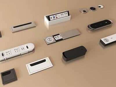 Modern Switch Panels With Sockets USB Ports And Sleek Home Design 3d model