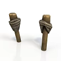 Handcrafted Wooden Posts Tied With Textured Rope For Rustic Decor