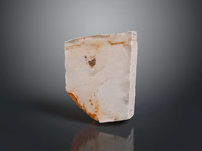 High Quality Natural White Stone With Orange Veins And Rough Surface Texture 3d model
