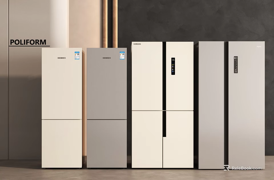 Modern Refrigerators And Freezers With Various Styles And Colors For Home Kitchen 3d model 