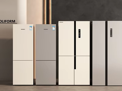 Modern Refrigerators And Freezers With Various Styles And Colors For Home Kitchen 3d model