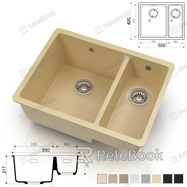 Light Luxury Vegetable Washing Basin model