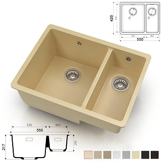 Light Luxury Vegetable Washing Basin 3d model