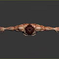 Strong Muscular Limbs On Male Figure With Outstretched Arms And Legs