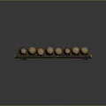 Wooden Pencil Shaped Fence With Pointed Tops Wood Grain Design And Horizontal Rails