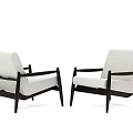 Modern Accent Chair With Wooden Armrests Upholstered Seat And Stable Frame Design