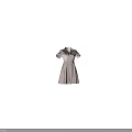 White Linen Dress with Double Breasted Short Sleeves Lapel and A line Skirt Design