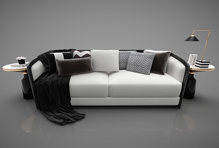 Light Luxury Double Sofa 3d model