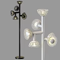 Modern Floor Lamps With Multiple Mesh Lampshades In Black And White Design