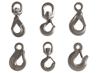 Different Types of Metal Hooks Featuring Various Designs For Multipurpose Use 3d model