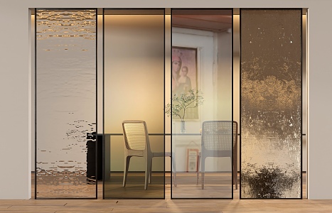 Glass screen partition 3d model