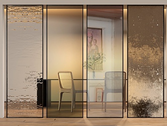 Glass screen partition 3d model