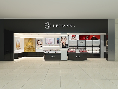 Perfume Store Cosmetics Store Cosmetics Showcase Counter 3d model