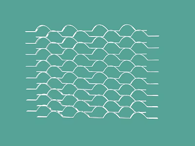 Durable Wavy Hexagonal Wire Mesh Fence for Outdoor Garden Protection 3d model