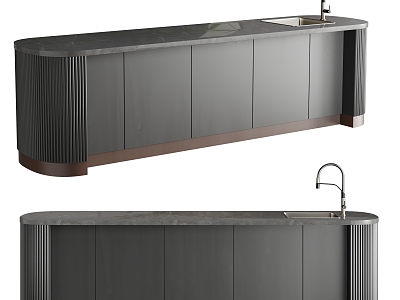 Poliform Middle Island Cabinet Water Bar model