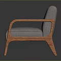 Modern Light Gray Fabric Armchair With Wooden Frame And Comfortable Seat Design