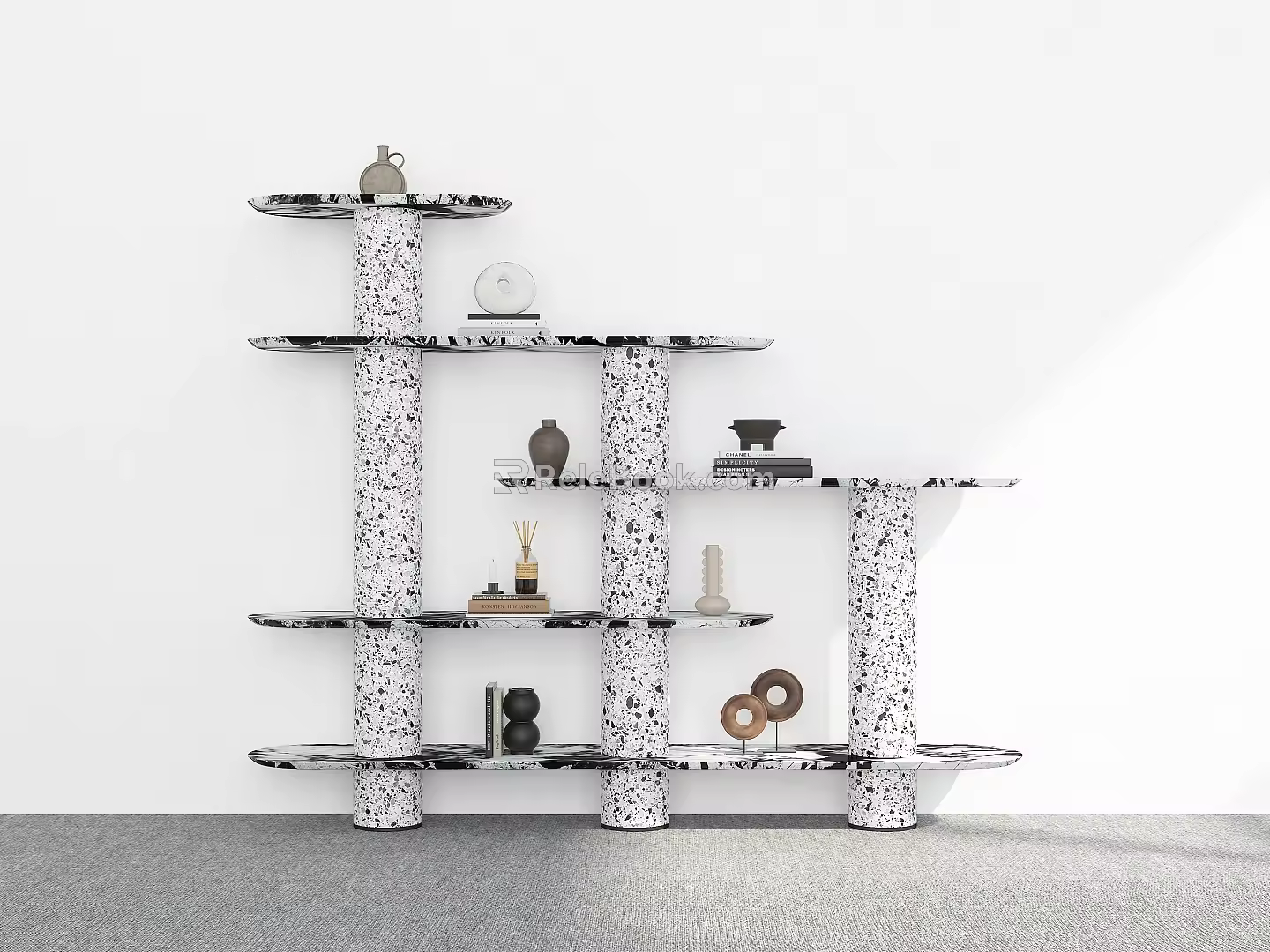 Bookshelf Ornaments Storage Rack Decorative Rack Display Rack Bookshelf Shelf 3d model