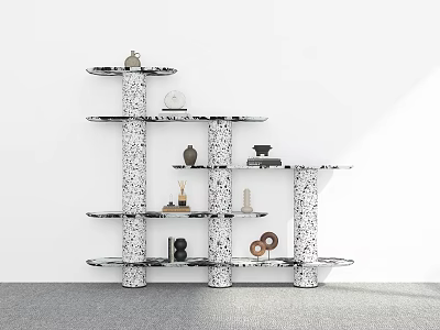 Bookshelf Ornaments Storage Rack Decorative Rack Display Rack Bookshelf Shelf 3d model