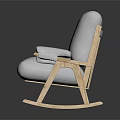 Comfortable Modern Rocking Chair With Light Blue Cushion And Wooden Frame