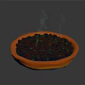 Steaming Juicy Purple Grapes Served in Orange Bowl on Dark Background