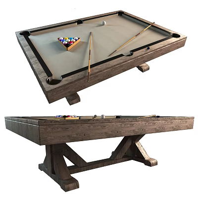 Modern billiard table entertainment table billiard cue 3d model