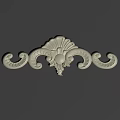 Ornate Intricate Carving with Curved Scrolls Central Circular Motif and Fan Shaped Top
