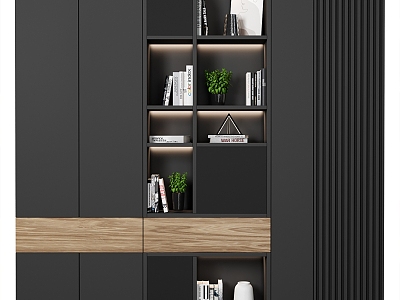 Modern Bookcase Decorative Cabinet Storage Cabinet model