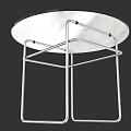 Glass Table Small Table Creative Table Casual Table Dining Table American Round Table 3d model