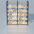 Hinged Door Shoe Cabinet With Multiple Shelves And Various Shoes Storage Design
