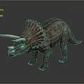 Detailed Bronze Triceratops Model With Horns Frill And Textured Skin Standing