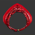 Red Decorative Bracelet With Intricate Hollow Patterns And Shiny Reflective Surface Design