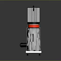 Efficient Computer Cooling System With Cylindrical Top Black Handle Red Stripe And Hose 3d model