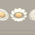 Modern White Ceiling Lights With Flower Shaped And Round Design Soft Illumination 3d model