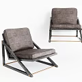 Modern Accent Chair With Gray Upholstery Wooden Frame And Golden Metal Accents